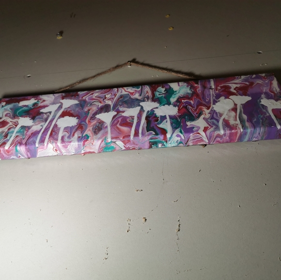 Wood Abstract Painting Melting Roses colors decor - Picture 10 of 12